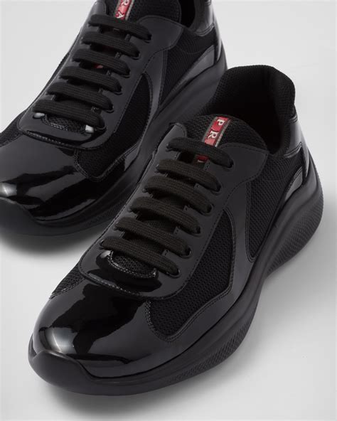 Black Prada America's Cup Nappa Leather Sneakers.